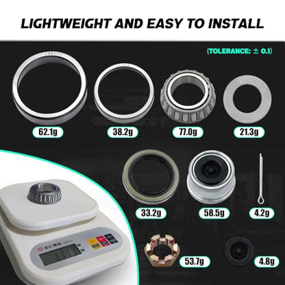 2 Sets 3500lb Trailer Bearing Kit L68149 L44649 Trailer Axle Kit,Boat Trailer Bearing Kit 171255TB Seal Fits for 1-3/8'' to 1-1/16'' Trailer Wheel Bearings 1.98" Dust Caps and Rubber Plugs Cotter Pins - color: l68149-2Sets