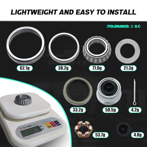 4 Sets 3500lb Trailer Bearing Kit L68149 L44649 Trailer Axle Kit,Boat Trailer Bearing Kit 171255TB Seal Fits for 1-3/8'' to 1-1/16'' Trailer Wheel Bearings 1.98" Dust Caps and Rubber Plugs Cotter Pins - color: L68149-4 Sets