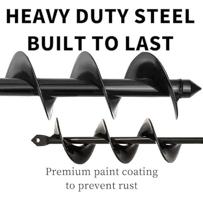 TCBWFY Garden Auger Drill Bit for Planting 1.6"x16.5"and 3.5"x16",Heavy Duty Bulb Planter Tool for Digging Holes,Compatible with 3/8" Hex Drive Drill - size: 1.6"x16.5"+3.5"x16"