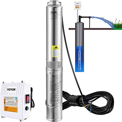 VEVOR Deep Well Submersible Pump 2 HP 230V/60Hz 37 GPM Flow 427 ft Head - style: 2HP/230V w/ control box