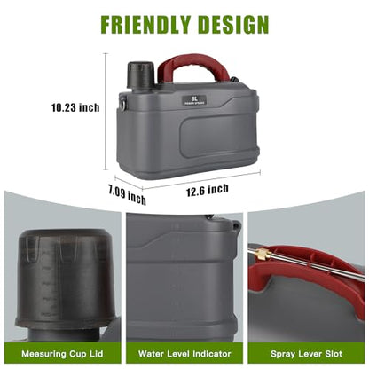 2 Gallon Pump Sprayer Battery Powered, USB Handle & Wand for Lawn & Garden - color: Gray