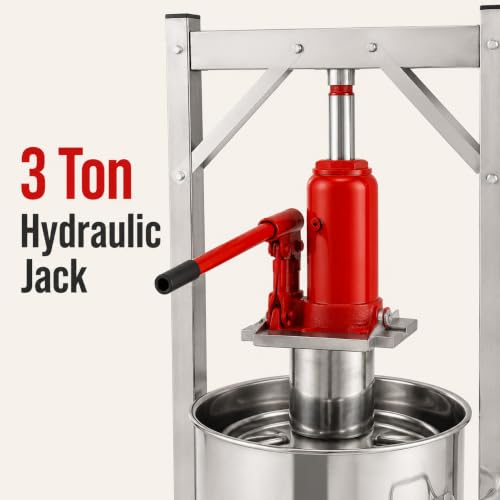 3.2 Gal/12L Fruit Wine Press, Hydraulic Jack Juicer with Basket for Cider
