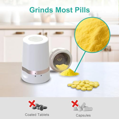 Fullicon Electric Pill Crusher, One Touch Grinding, Fine Powder, Rose Gold - color: Rose Gold
