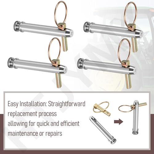 S07070200 Cat 1 Top Link Pin Hitch Accessories, 4 Pack, Replace 195589m1, ac339942 for Category 1 Tractors, 5-1/2, 3/4"