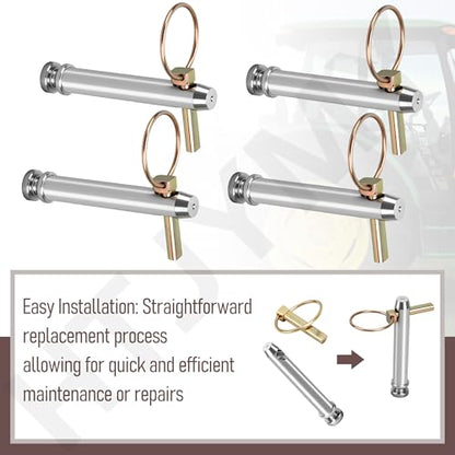S07070200 Cat 1 Top Link Pin Hitch Accessories, 4 Pack, Replace 195589m1, ac339942 for Category 1 Tractors, 5-1/2, 3/4"