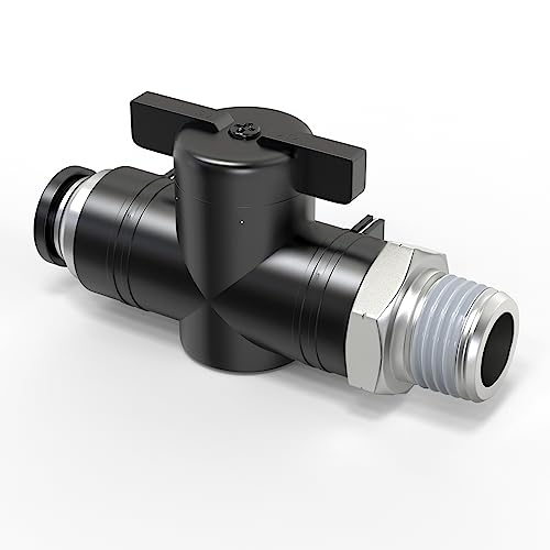 TAILONZ 1/4"ODx1/8"NPT Push-to-Connect Fitting Ball Control Valve 1PCS - size: 1/4"OD x 1/8"NPT/1PCS