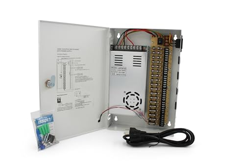 18 Channel/Port 20 AMPS, 12V DC Power Supply Box, Individually Fused for CCTV, LED, and All 12v DC Devices. Includes Screw Drivers & Extra fuses (18CH 20 AMP) - size: 18CH 20 AMP