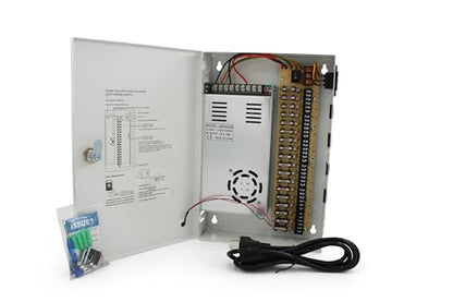 18 Channel/Port 20 AMPS, 12V DC Power Supply Box, Individually Fused for CCTV, LED, and All 12v DC Devices. Includes Screw Drivers & Extra fuses (18CH 20 AMP) - size: 18CH 20 AMP