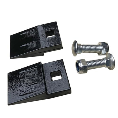 2Pcs 3 Point Auger Cutting Edge Wedges with Square Holes and Mounting Screws, High Carbon Steel Replacement Blades for Post Hole Digger, Heavy Duty Earth Auger Spiral Drill Bit Cut Parts - style: Set of 2