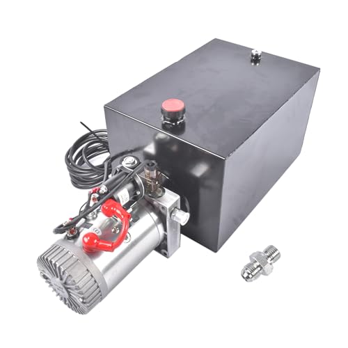 20 Quart 12V DC Hydraulic Power Unit Single Acting Hydraulic Dump Trailer Hydraulic Pump Power-Up Supply Unit 3200 PSI SAE #6 Ports Steel Reservoir for Dump Truck Car Lifting Truck 1.6KW Mustrod - size: 20 Quart Single Acting