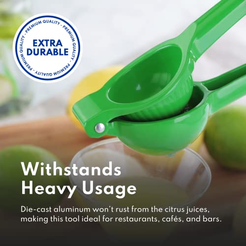 New Star Foodservice Lime Squeezer, Commercial Restaurant Grade Enameled Aluminum Citrus Press, Manual Hand Juicer for Limes, Lemons, and Small Citrus, Green - color: Green