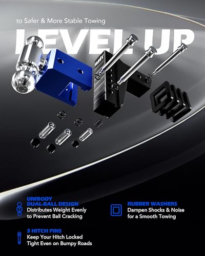 OMT Adjustable Trailer Hitch, 2.5" Receiver, 6" Drop/Rise 18500lb Towing - size: 2.5" Receiver 6" Drop & Rise