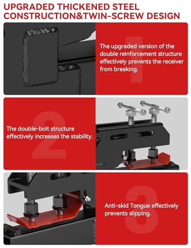 Tractor Clamp on Trailer Hitch Receiver, Tractor Bucket Hitch, Non-Slip - color: Black