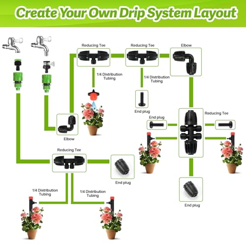 6 Pcs Barbed Tee 1/2 Inch To 1/4 Inch Irrigation Tubing Fittings, 1/2 Inch(1/2" ID x 0.65" OD) To 1/4 Inch Quick Connect Irrigation Adapter 16mm Hose Locked T Reducer To 1/4" Water Line - size: 1/2" to 1/4" Reducer-3 Way