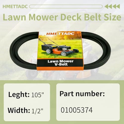 01005374 (1/2"x105") Deck Belt for Cub Cadet John Deere M74747 - size: 01005374 (1/2"x 105")