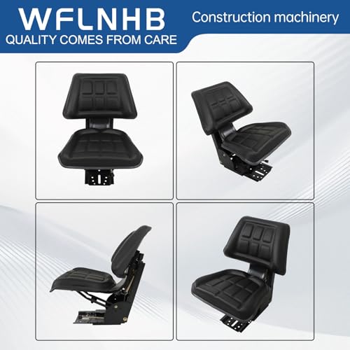 WFLNHB Black Adjustable Tractor Suspension Seat with Tilt