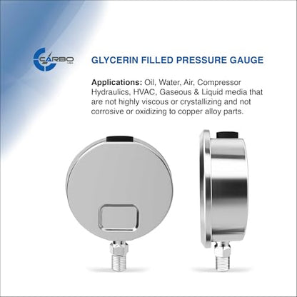 Pressure Gauge, 2.5" Dial, 15 PSI - size: 0-15 Psi, style: STANDARD