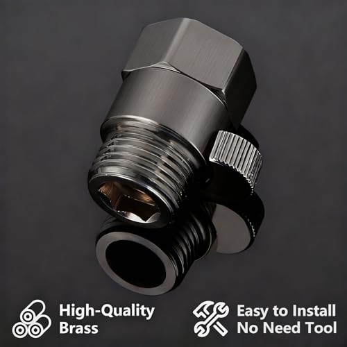 Grey Shower Head Shut Off Valve G1/2 IPS Brass Flow Restrictor - color: Gray