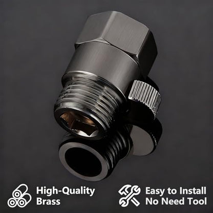 Grey Shower Head Shut Off Valve G1/2 IPS Brass Flow Restrictor - color: Gray