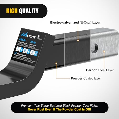 Nilight Trailer Hitch Ball Mount Fits 2" Receiver with 2" Ball 2" Drop - size: 2" Ball & 2" Drop