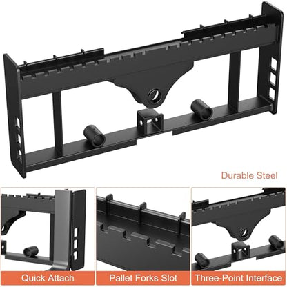 Garvee 42" Fork Blades Skid Steer Pallet Fork Frame Attachment with - size: 42" Forks