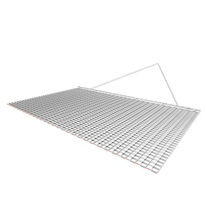 VEVOR Drag Harrow, 6 x 3 ft, High-Efficiency Chain Harrow Rake, ATVs UTVs Tractors Attachments, Durable Galvanized Steel Mesh Drag Mat with Towing Chain, for Gravel Driveway Ruts Farm Field Leveling - size: 72.05 x 35.98 x 0.39 inch