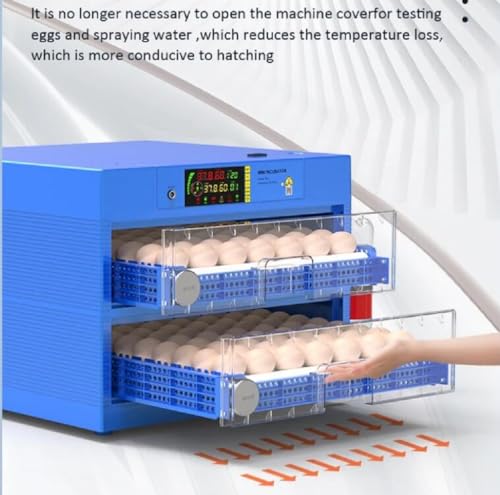 Automatic Egg Incubator Digital Poultry Hatcher Machine ith Automatic Egg Turning, Temperature & Humidity Control, Efficient LED Lighting for Chicken Geese Ducks Pigeons Quails (128 Eggs, B)
