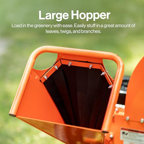 SuperHandy Mini Wood Chipper Shredder Mulcher Heavy Duty 7HP Compact Design 3" Inch Max Capacity