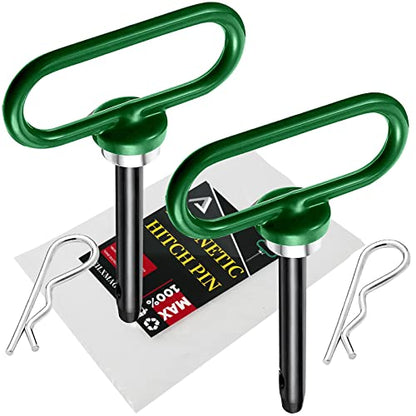 2 Packs Magnetic Hitch Pin, 1/2 Inch Lawn Mower Trailer Hitch Pins - color: GREEN-2pc
