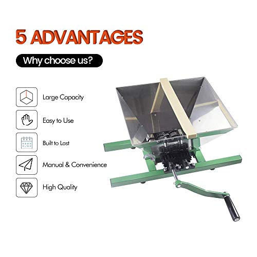 Fruit Wine Press and Crusher,100% Nature Apple&Grape&Berries Crusher Manual Juice Maker for Kitchen