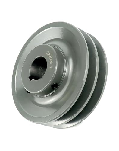 QWORK Double Groove Web Sheaves, 4.45"OD 1" Bore V-Belt Sheave for V-Belt, 2AK461