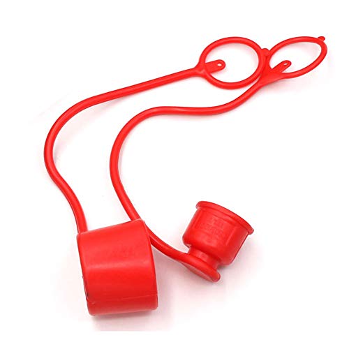 CEKER 1/2 Inch Inch Skid Steer Bobcat Flat Face Hydraulic Coupler Male Female Dust Caps and Plug Kits Covers,Fits ISO 16028 Hydraulic Quick Connect Coupling,Red Cap with Retention Ring - size: 1/2 Dust cap