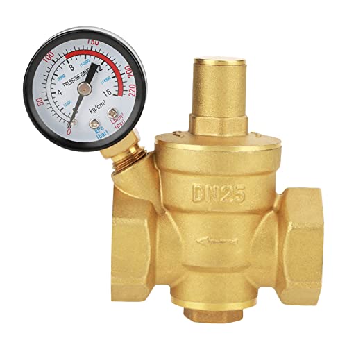 LiebeWH Water Pressure Regulator 1 Inch Brass Pressure Reducing Valve Adjustable for RV Household Water Systems