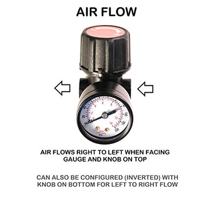 Primefit CR1401G Replacement Air Regulator with steel-Protected Gauge, 1/4" Npt