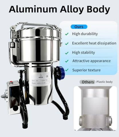 Electric Grain Mill 750g with Adjustable Lockable Angle for Wheat, Spices - size: 750g