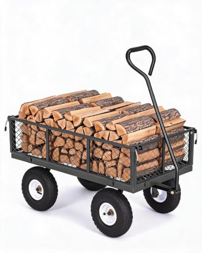 Heavy Duty Steel Garden Cart 400 LBS - color: Gray