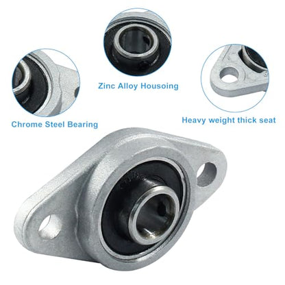 4 Pcs KFL08 Flanged Pillow Block Bearings, 8 mm Bore - size: KFL08