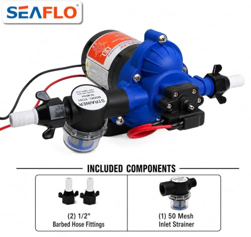 SEAFLO 33-Series Diaphragm Water Pressure Pump (12V | 3.0 GPM | 45 PSI), Blue Housing - style: 3.0 - 45 PSI - Blue Housing