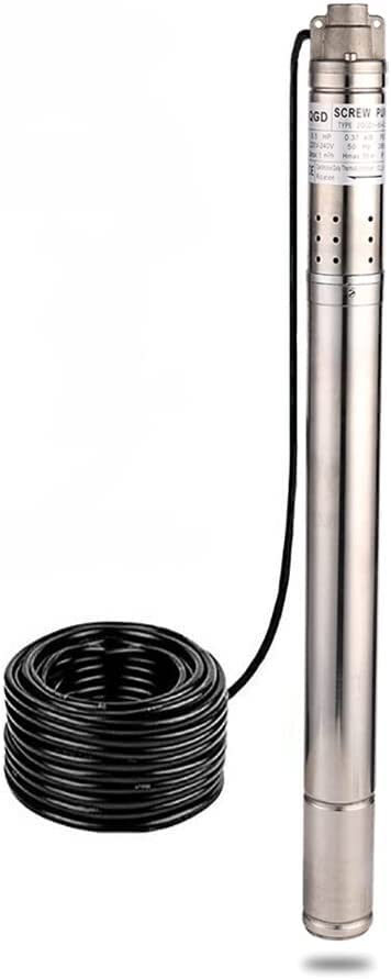 2In Stainless Steel Deep Well Pump 110V/60Hz Submersible Well Pump 0.5Hp 50mm Bore ＞53mm Well Rotary Screw Pump Max.H Lift 164ft 4.4GPM Electric Water Pump for Home Garden Agricultural Irrigation - size: 1/2" 110-120V 60Hz 0.5HP