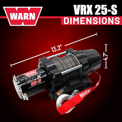 WARN VRX 25-S Powersport Winch for ATV & UTV with 2,500 lb Pulling Capacity - size: 2,500 lbs., style: Synthetic Rope