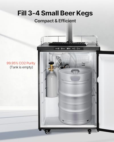 VEVOR CO2 탱크, 1.1kg(2.5파운드) 새로운 알루미늄 합금 실린더, 라이트 그레이 스프레이 코팅이 된 CO2 에어 탱크, CGA320 밸브 및 조절 가능한 압력, 생맥주 디스펜싱 및 소다 메이커용 DOT 승인 실린더 - size: 2.5 lbs