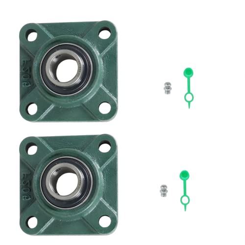 2Pcs UCF205-16 Pillow Block Bearings 1 Inch Bore Square Flange Mounted Pillow Block Bearing 4 Bolt, Self Alignment