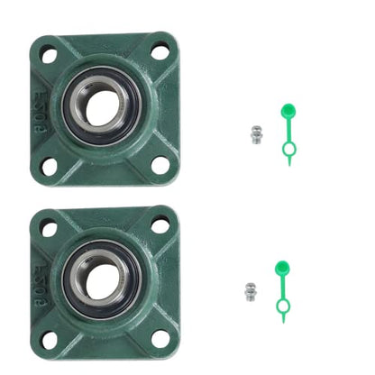 2Pcs UCF205-16 Pillow Block Bearings 1 Inch Bore Square Flange Mounted Pillow Block Bearing 4 Bolt, Self Alignment