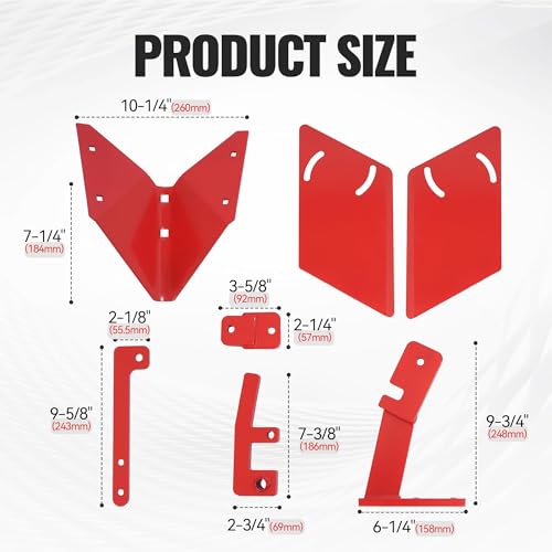 Wutist Furrower Kit for Rear Tine Tiller W/Adjustable Wing Fit for Land Reclamation 3 Kinds Connection Red Steel Replacement for 15683 Hiller-Furrower