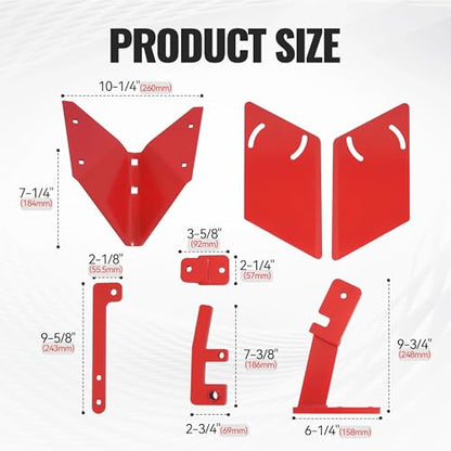 Wutist Furrower Kit for Rear Tine Tiller W/Adjustable Wing Fit for Land Reclamation 3 Kinds Connection Red Steel Replacement for 15683 Hiller-Furrower