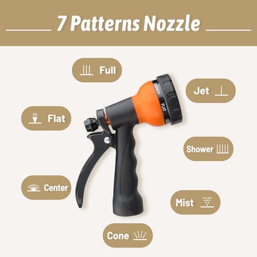 FEVONE Retractable Garden Hose Reel 100 ft, Auto Rewind