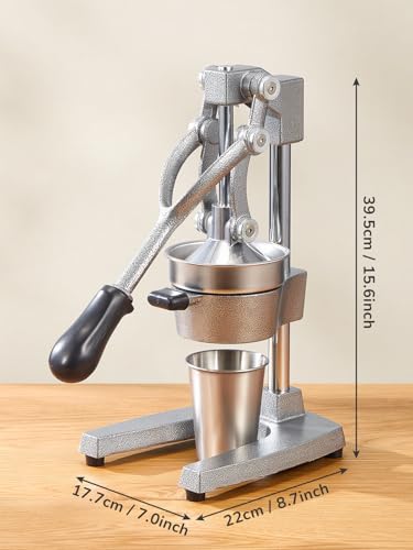 QCen Manual Citrus Juicer Cast Iron Heavy Duty Orange Press - color: Silver
