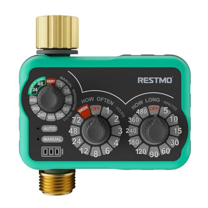 RESTMO 3-Dial Analog Sprinkler Timer, Mechnical Water Timer for Outdoor - size: Mechnical-1 Zone