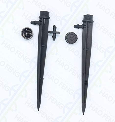 Mini Skater 360 Degree Adjustable Drip Emitters Sprayer Irrigation Drippers Sprinklers Watering Drippers on Stake Fit for 1/4 Inch (4/7mm) Drip Irrigation Tubing (Black,25Pcs)