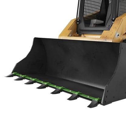 60" Heavy Duty Bucket Tooth Bar, 4560 LBS Bolt-On Loader Attachment - size: 60'' - Green